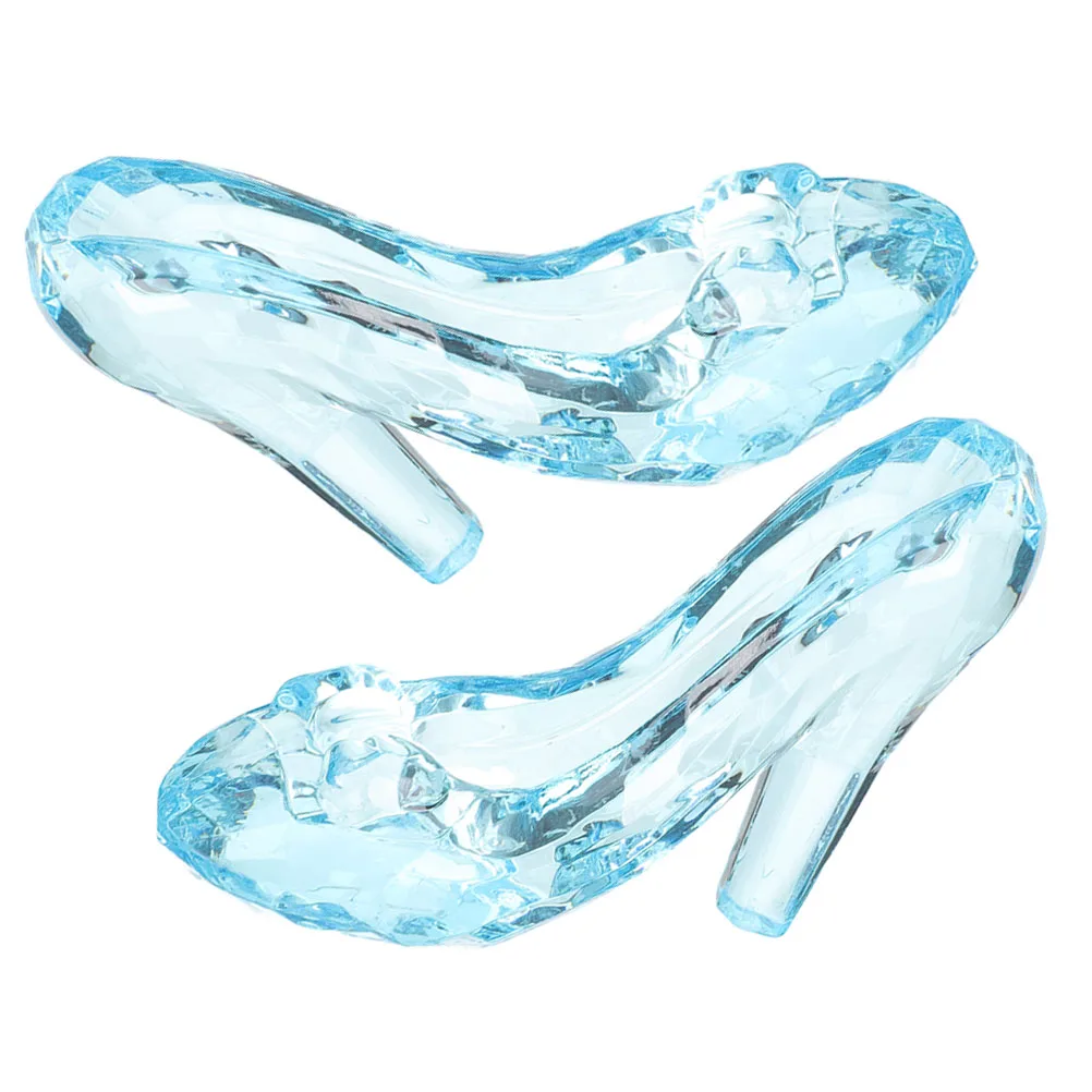 

2Pcs Acrylic Crystal Shoe Decor Versatile Elegant Desk Decoration for Home Office and Party Layout High Heels Shoes Ornaments