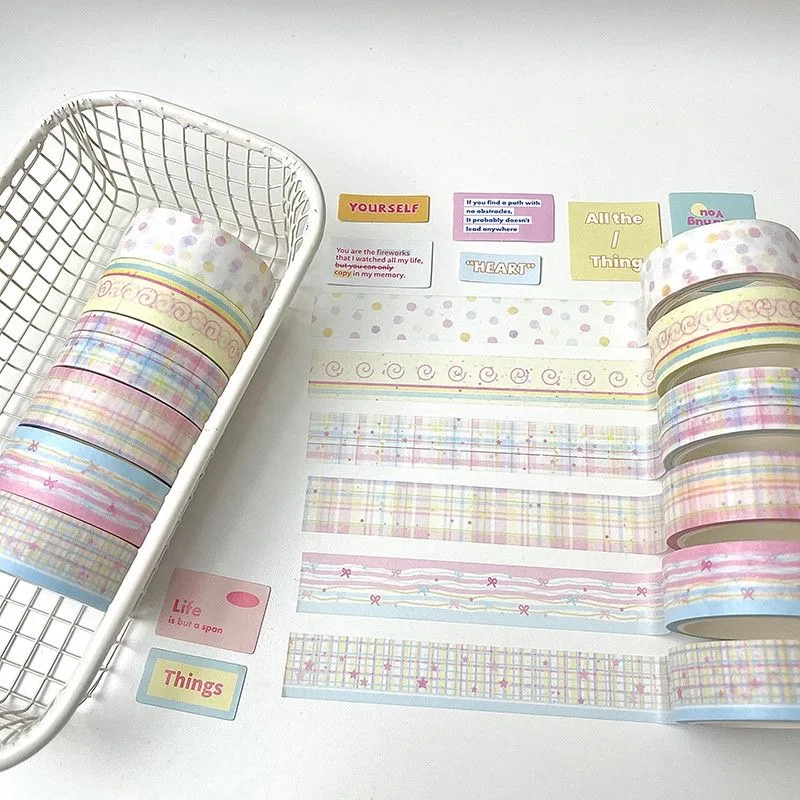 MINKYS 6 teile/los Kirsche Stern Stil Dekorative Klebeband Niedlichen Cartoon Kreative Washi Klebeband Schule Schreibwaren – Detail 10