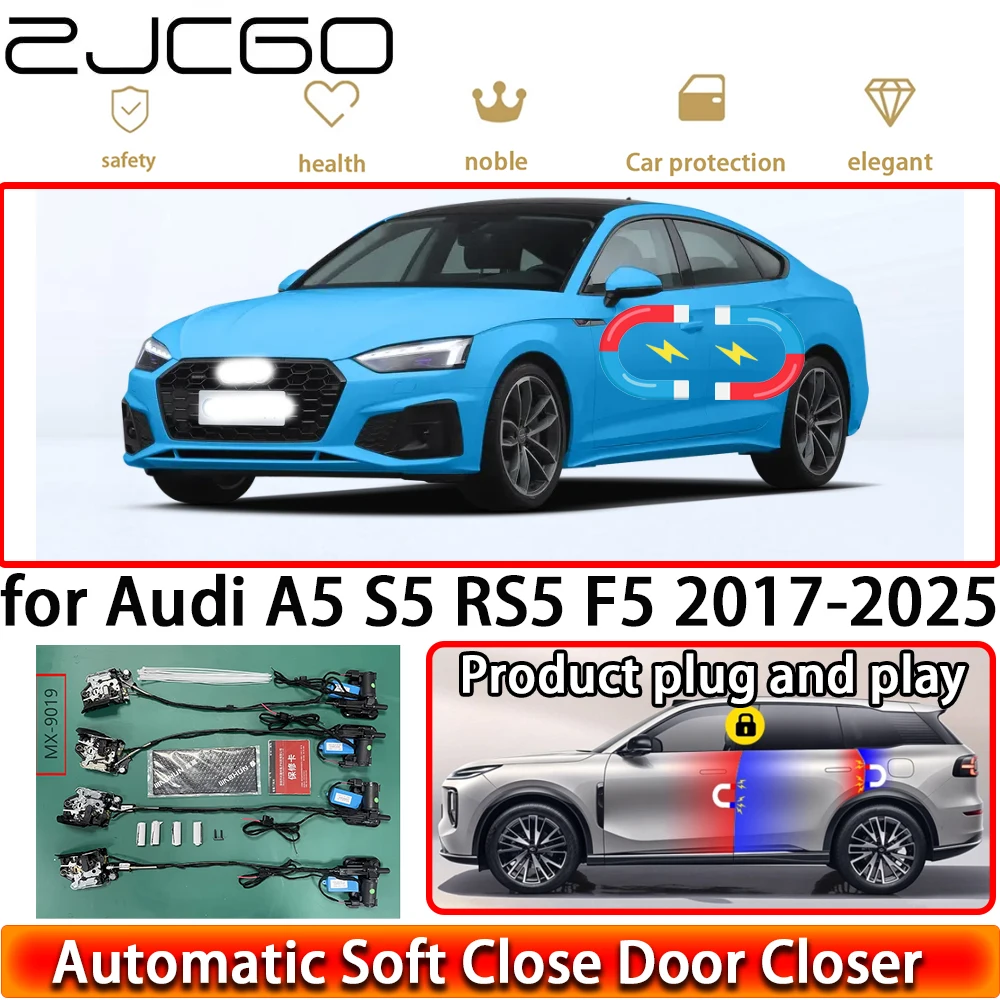 

ZJCGO for Audi A5 S5 RS5 F5 2017-2025 OEM Soft Close Door Kit Power Closing Latch System Auto Pull Door Easy Close Plug & Play