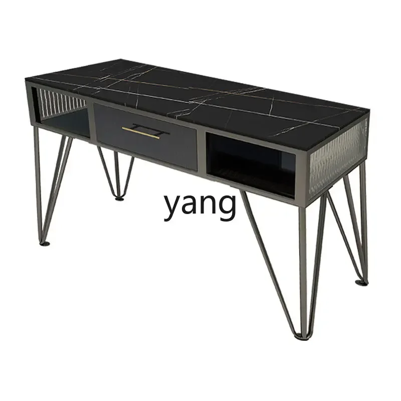 Ltt Customer Chair Embedded Vacuum Cleaner Glass Nail Art Table and Chair Set