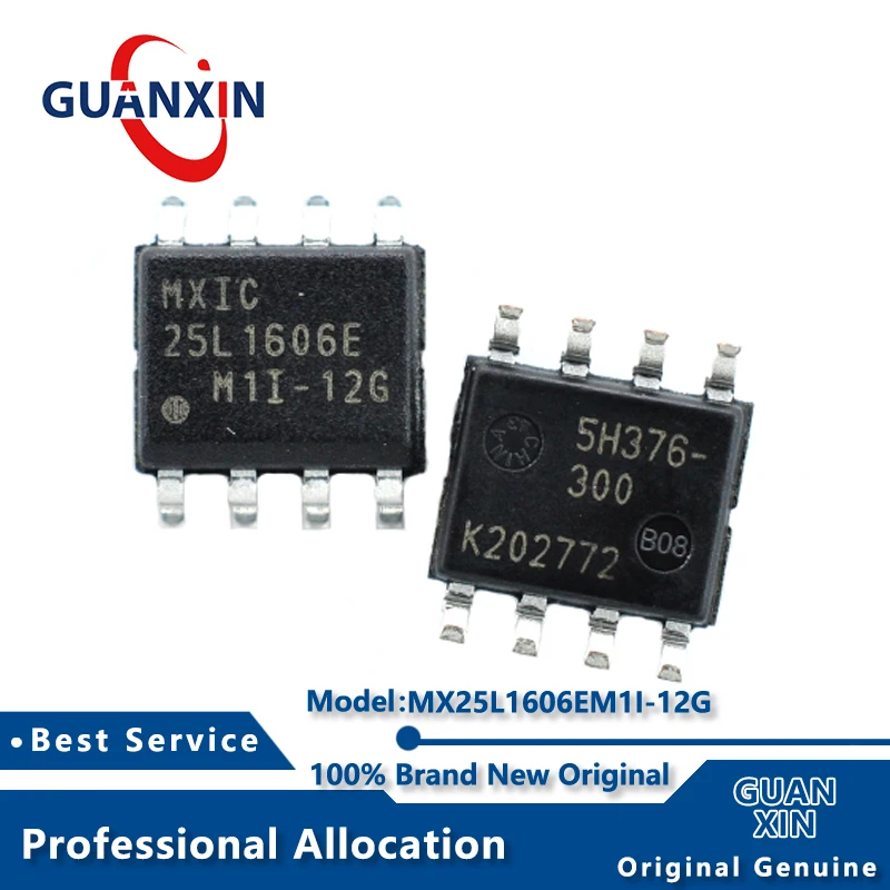 

100% New MX25L1606EM1I-12G MX25L1606EM1I-12GTR SOP-8 Marking 25L1606EM1I-12G MX25L1606
