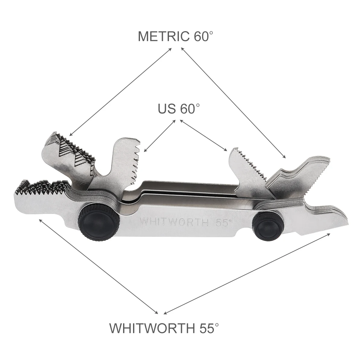 58pcs Blade Screw Gauge Metric Imperial US Thread Plug Gauges SAE Whitworth 55 Degree Metrisch 60 Degree Thread Pitch Gauge Tool