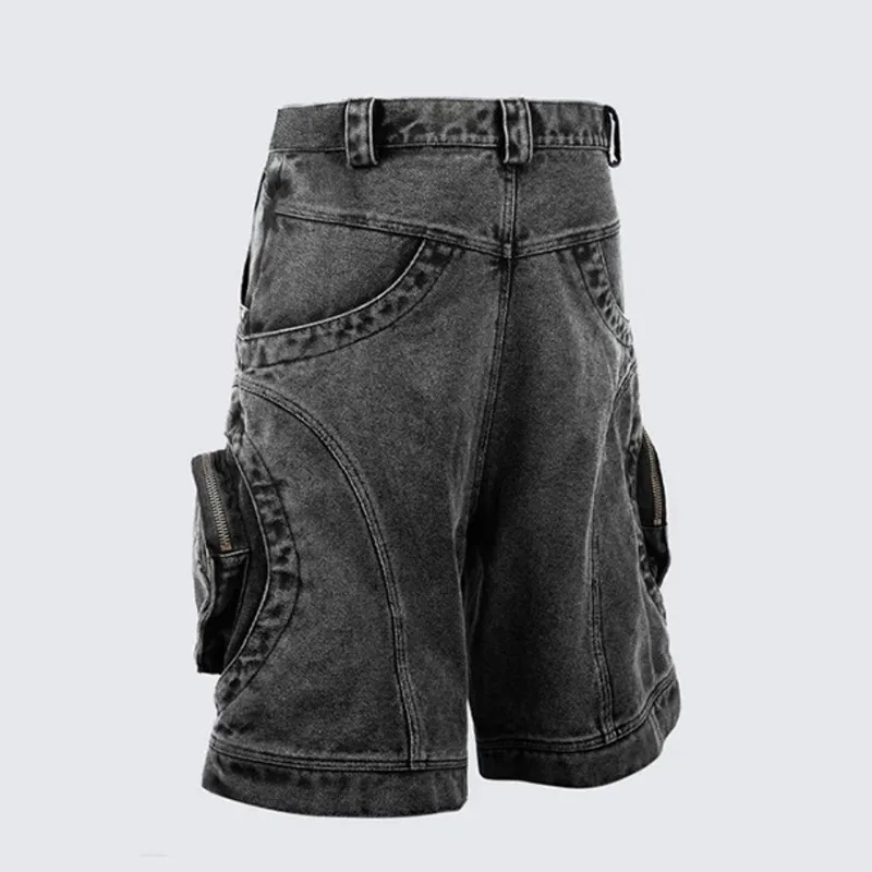HKSH ربيع جديد الرجال المد Y2K شارع العليا Techwear غسلها سليم البضائع السراويل متعددة جيب سستة الدنيم شيك عارضة السراويل HK6128
