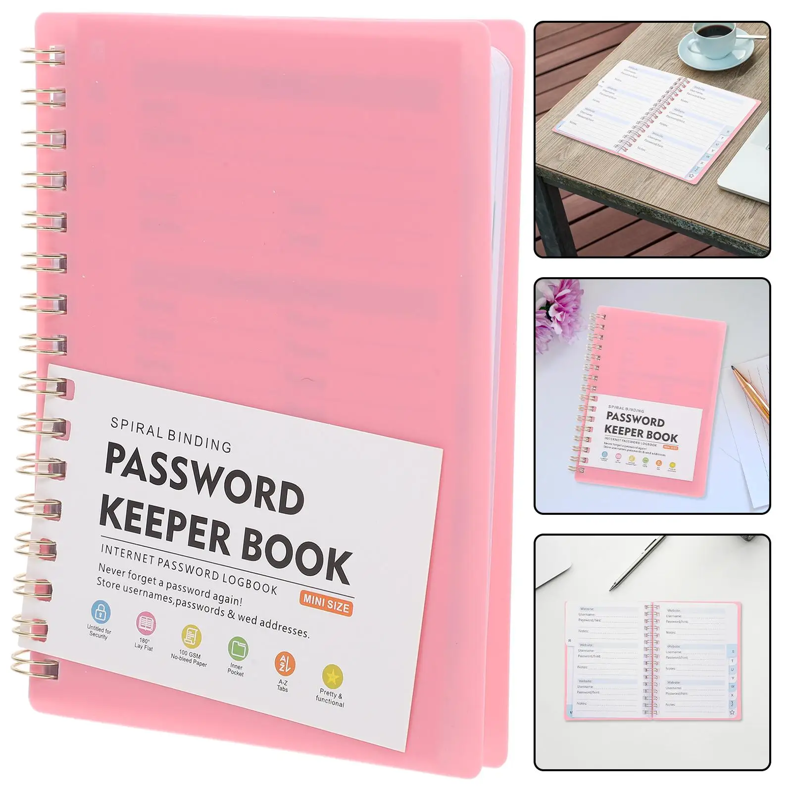 Password Book Books for Seniors Binder Notepad Small Organizer Notebook Paper Spiral