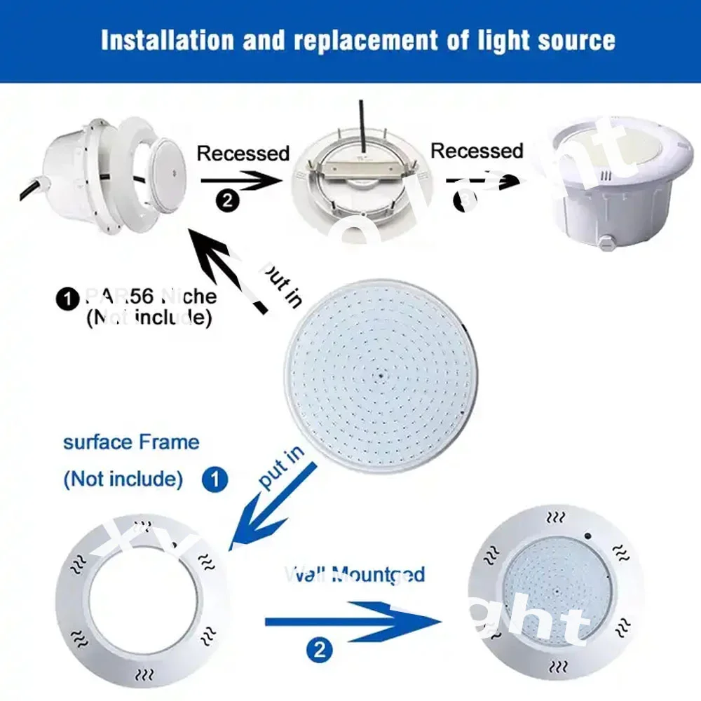 18W 25W RGB Underwater Lights LED Embedded Swimming Pool Lights IP68 Waterproof 12W 35W 45W Colorful Remote Control Spotlights