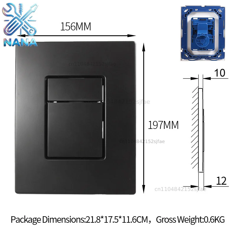 Dual Flush Push Button Plate in Black Compatible with Grohe SKATE COSMOPOLITAN 38966KF0 Toilet Accessory accessories