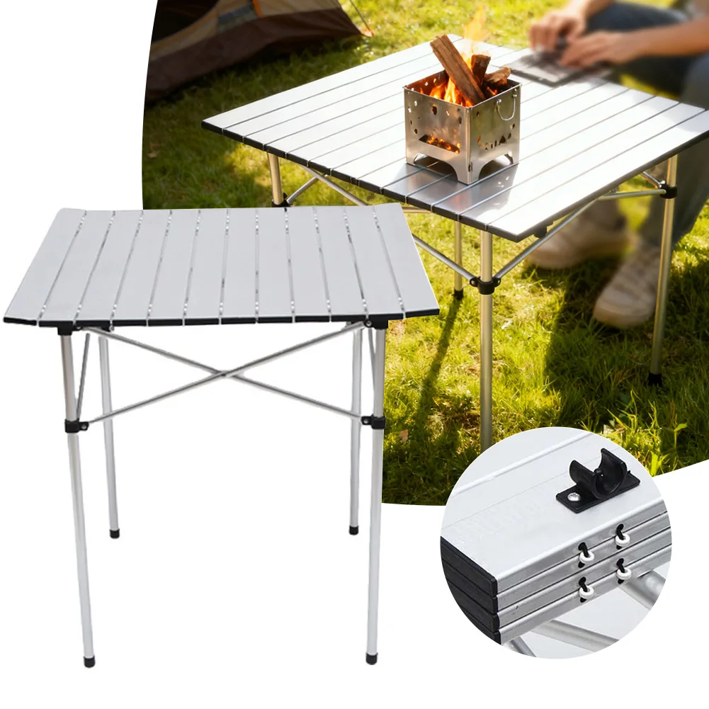 

Folding Camping Table Ultralight Aluminum Roll-Up Barbecue Picnic Camping Egg Roll Table Outdoor Portable Design Party Table
