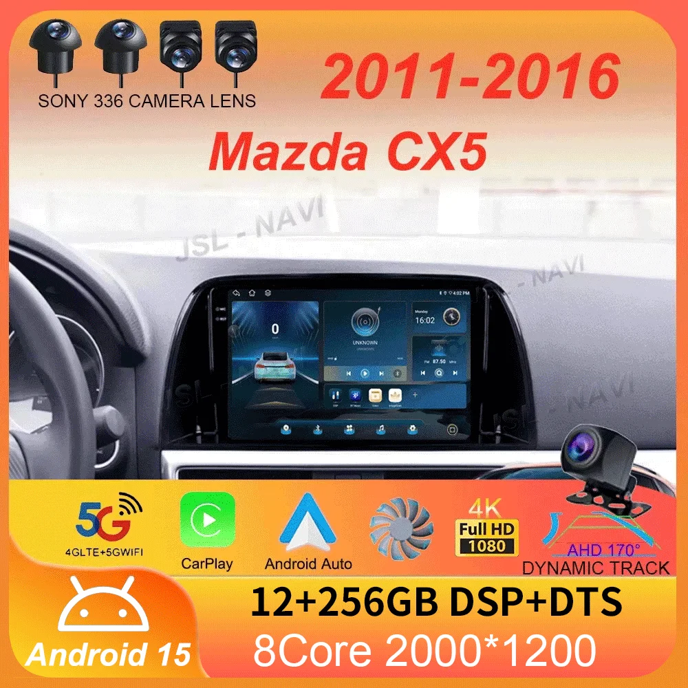 

Автомобильный радиоприемник Android 15 Carplay Auto для Mazda CX5 2011-2016 CX-5 CX 5 навигация GPS мультимедийный плеер стерео видео DVD WIFI + 4G