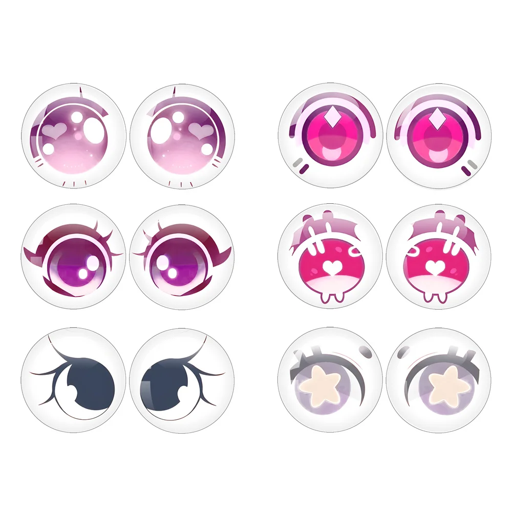 

12pcs/bag Suitable For Blyth Doll Ob11 BJD DOLL 10MM-40MM Glass Cabochon Eyes Chips DIY Accessory MIX Pupil Eye Chips Anime Eyes