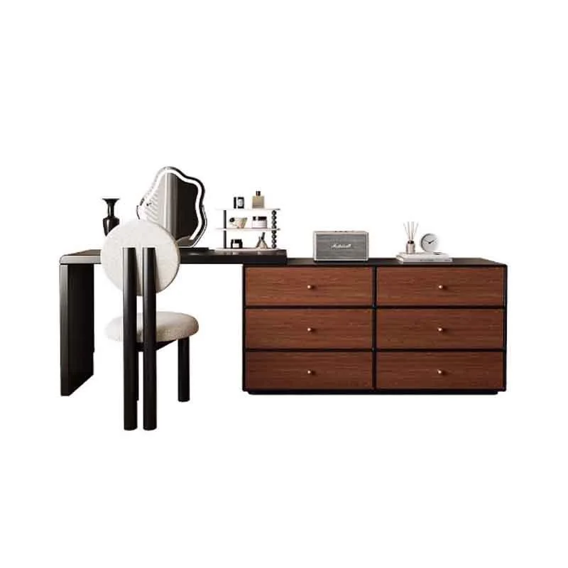 

Bedroom retro style solid wood makeup table walnut medium ancient style dresser chest integrated