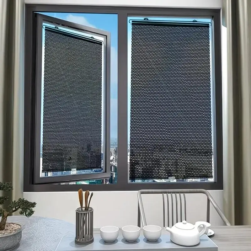 Tragbare, einziehbare Rollvorhänge mit Saugnäpfen, Sonnenschutz und Wärmeisolierung, perfekt für Fenster zu Hause und im Auto. – Detail 8