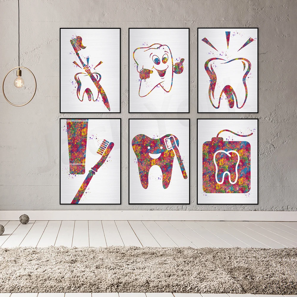 Tooth Dental Technician Dental Nurse Human Teeth Orthodontist Gift Dentist Gifts Dental Student Gift Watercolor Art Pediatric