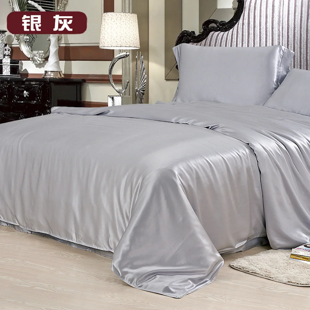 High Quality Breathable Silk Bedding Set 100% Natural Mulberry Silk Satin 22 momme Comfortable Anti-static 04