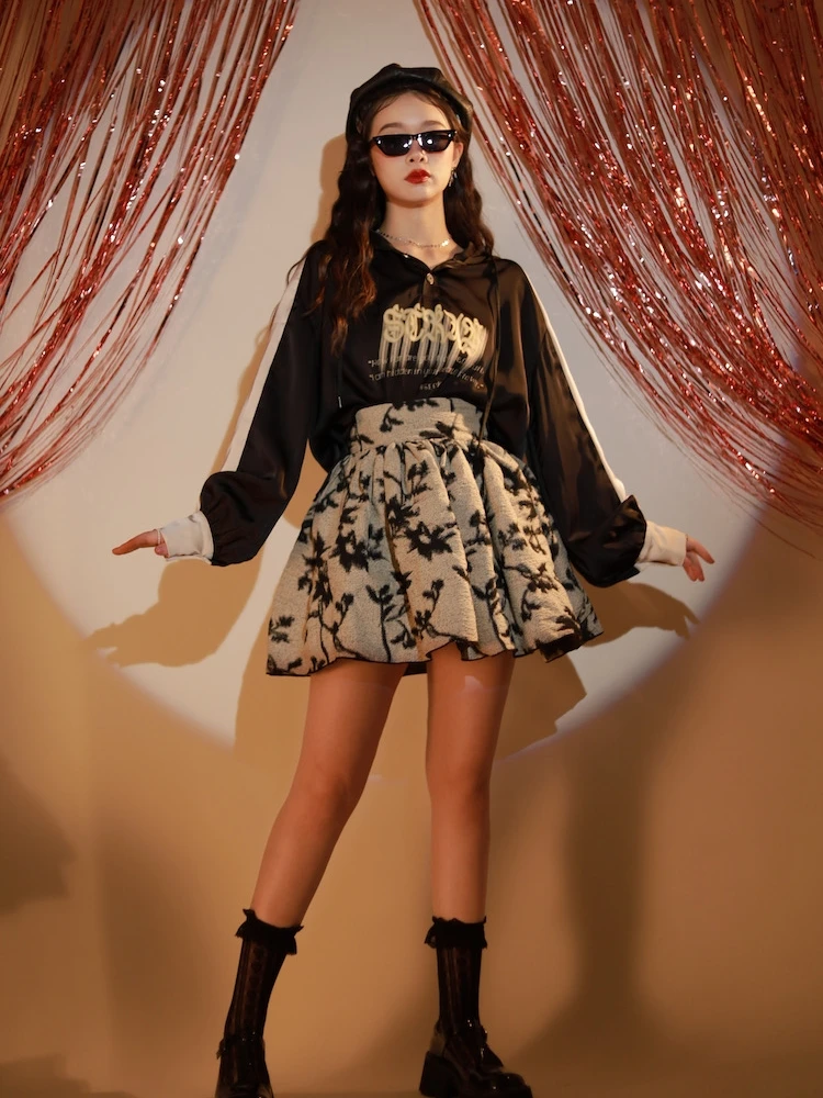 

Юбка А-силуэта с высокой талией, плиссированная, плотная, пышная, однотонная, для офиса, лето 2023, полиэстер