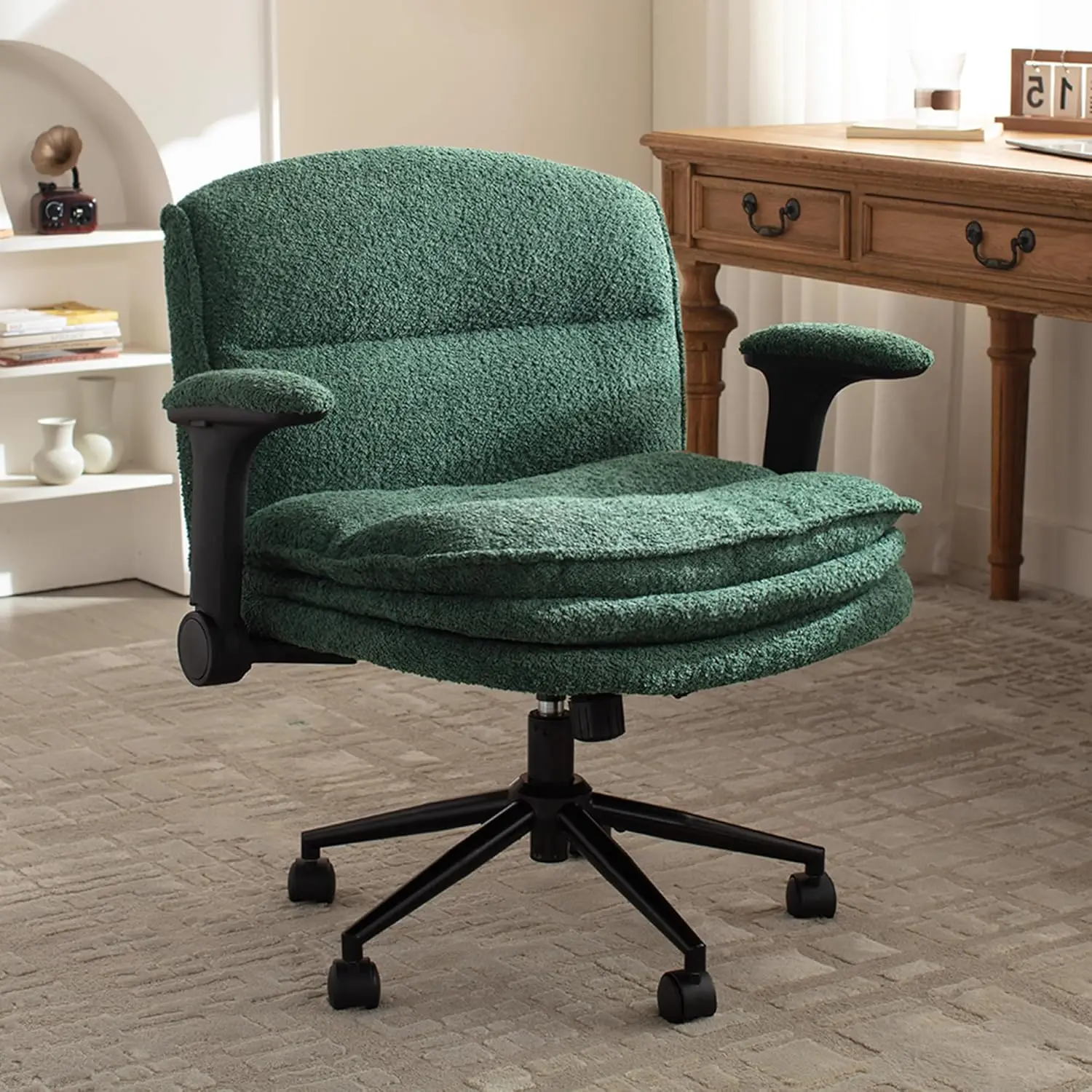 

Criss Cross Chair With Adjustable Flip-up Arms And Wheels, Comfort Ergonomic Office Desk Armchair With 3 Layer, Customized