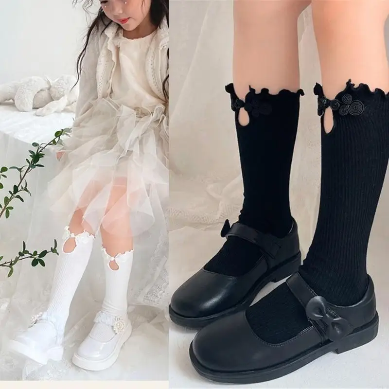 

Q6PD Calf Socks Girls Long Leg Cover Knee High Stockings Child Socks Ankle Heap Sock