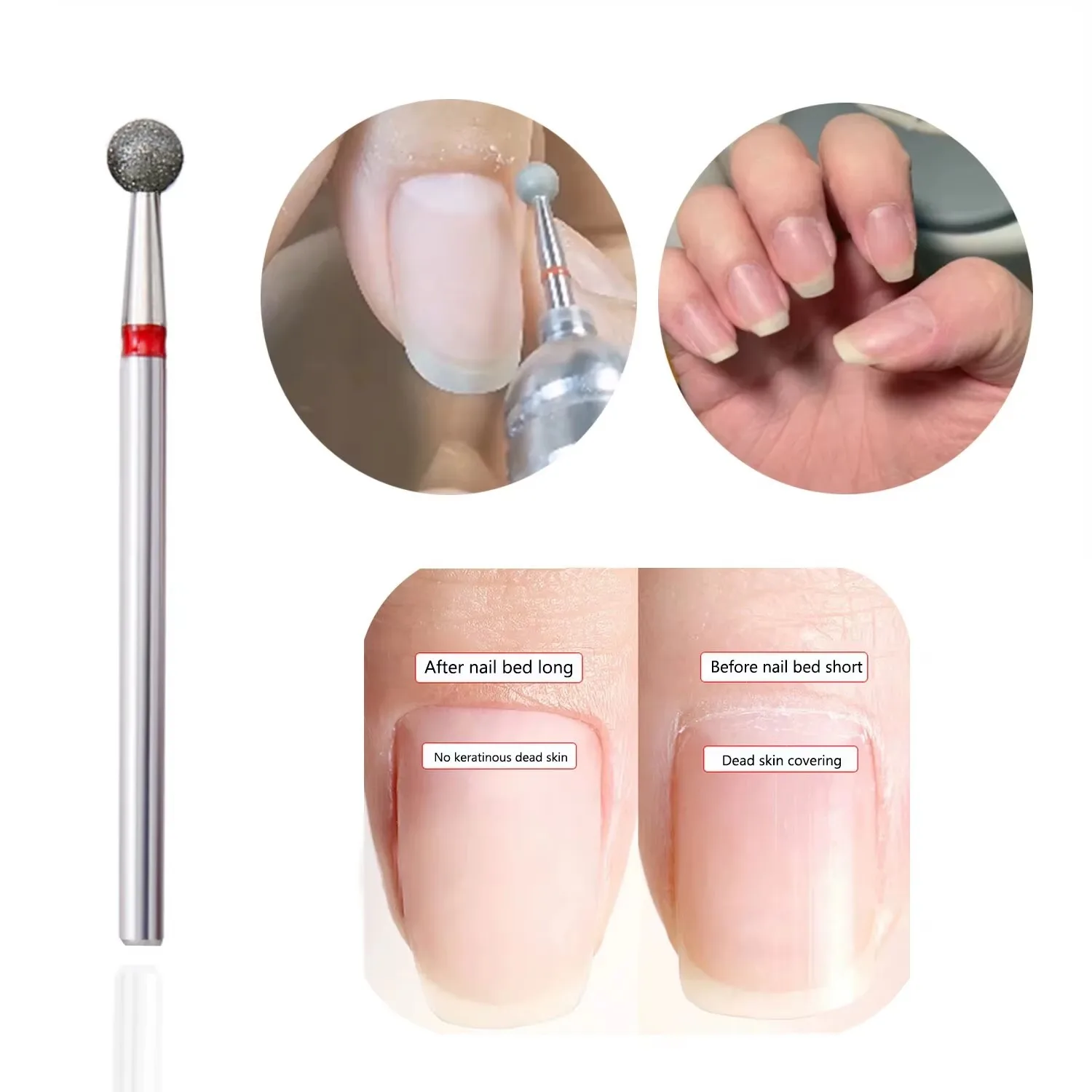 6Pcs/Set Naill Drill Bit Diamond Rotary Cuticle Burr Milling Cutter For Manicure Nail File Machine Cuticle Clean Tools