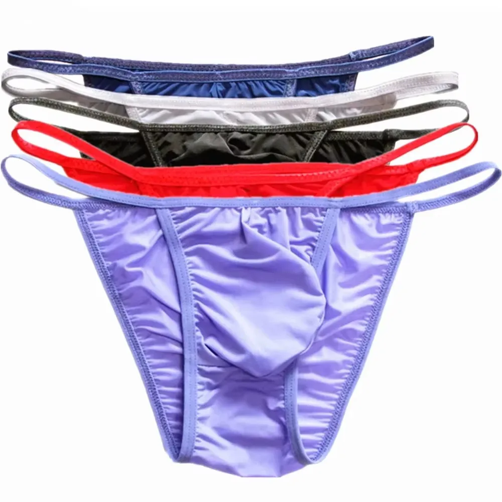 UNWE Slip da uomo traslucidi Intimo sexy Maschile U Custodia convessa Slip da uomo a vita bassa in nylon Bikini Intimo Cintura sottile