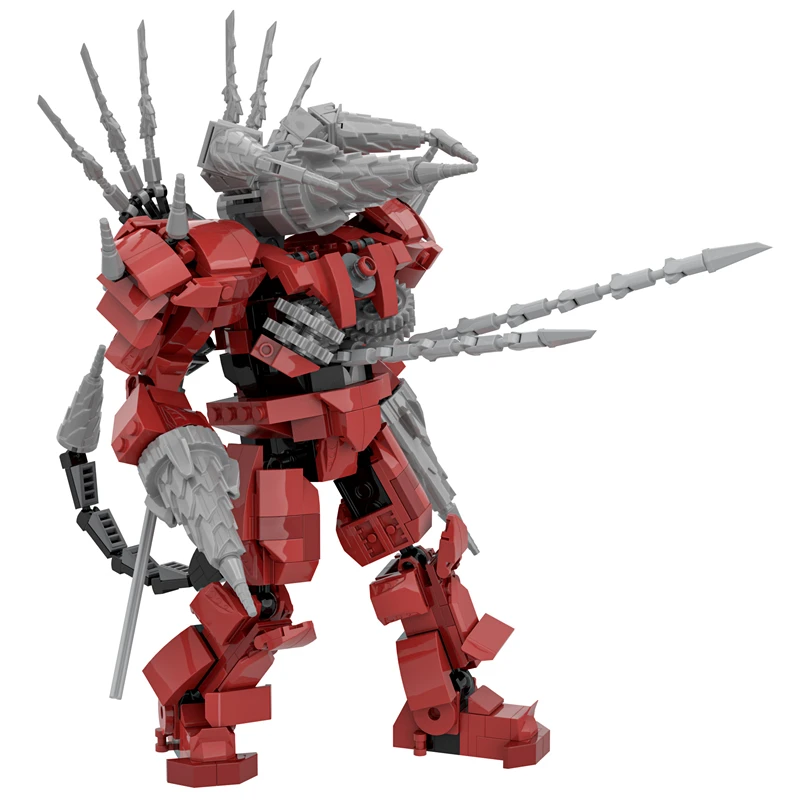 2.0 Red Titan Drill Man MOC Skibidi Toilet Building Blocks Set With Chain Creative DIY Bricks Toys For Boys Christmas Gifts