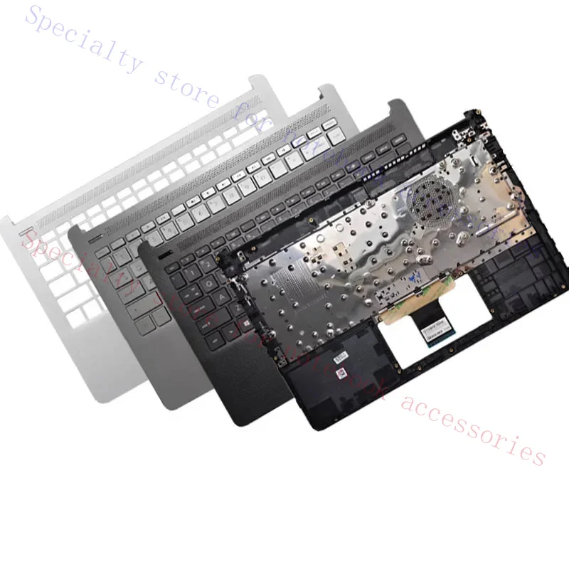 New Laptop US/UK/RU/SP/LA Keyboard for 14-DQ FQ 14S-FR TPN-Q221 Q242 Palmrest Upper Cover Replacement Keyboard Casing M03796-001