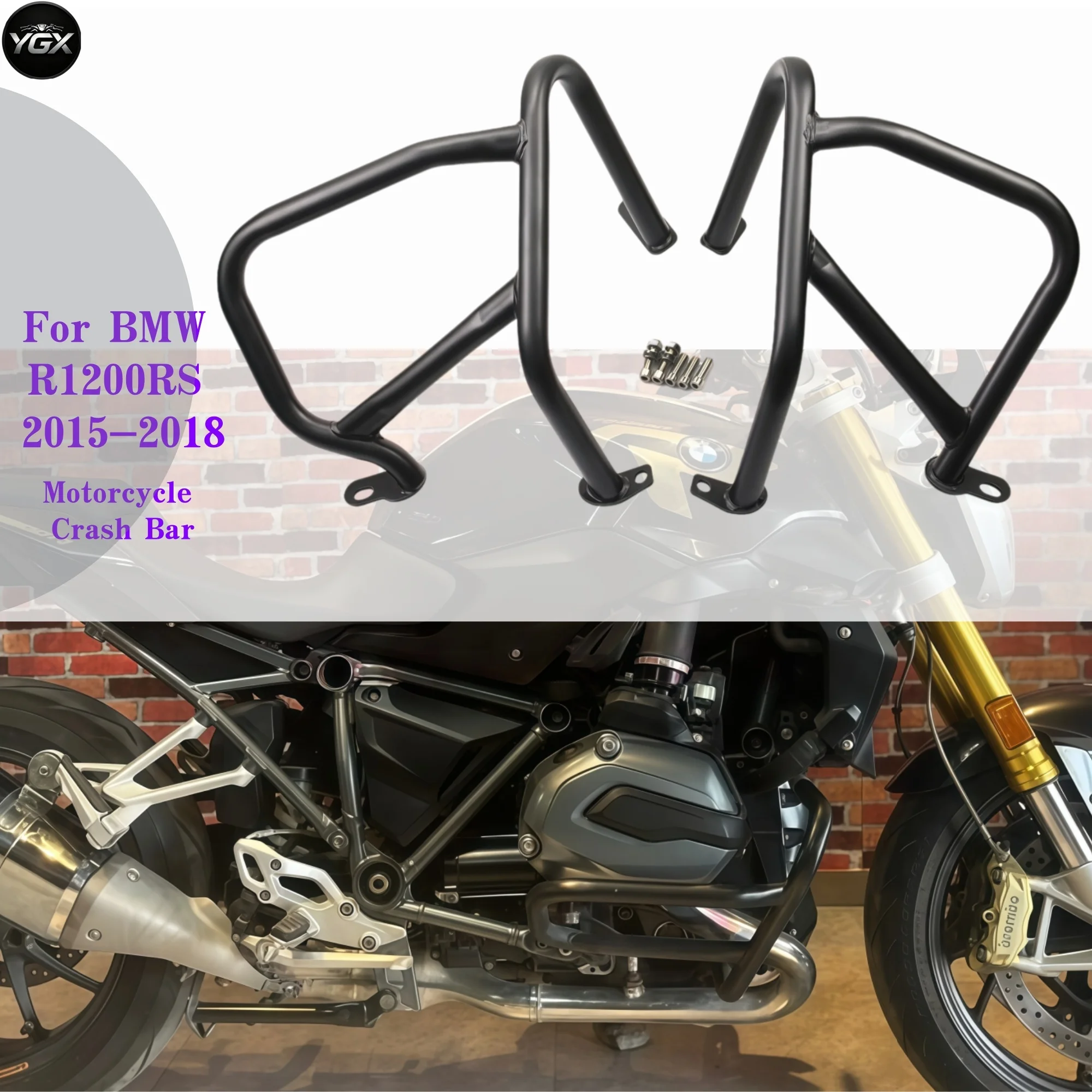 For BMW R1200RS R1200R 2015-2018 R 1200 RS Motorcycle Anti-Fall Crash Bar Frame Protector Bumper Bar Engine Guard Accessories