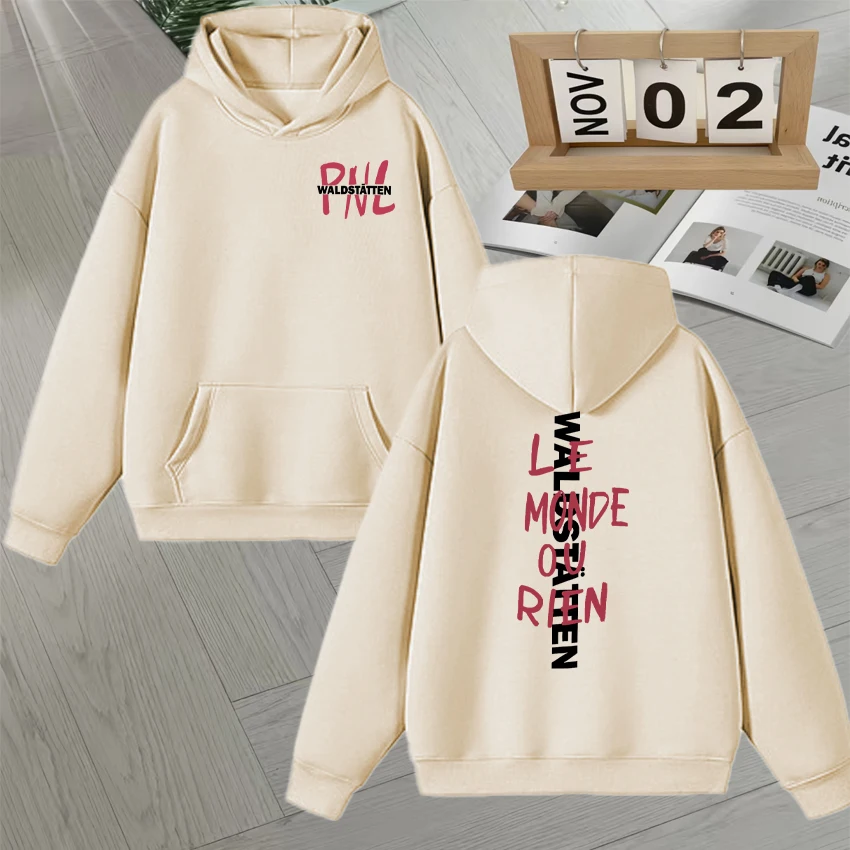 Fashion French Rap Group PNL Le Monde Ou Rien Merch Hoodies Hip Hop Men Women Long sleeve Autumn Winter Fleece Sweatshirt Unisex