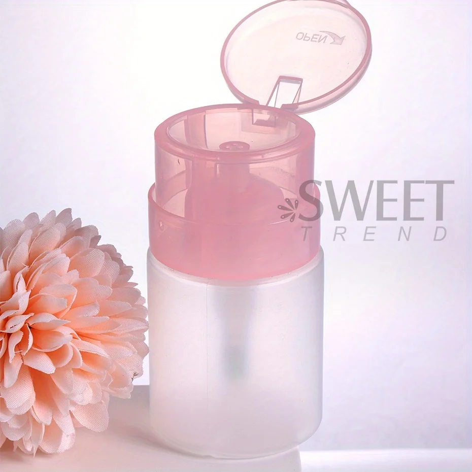 100/200 ml Leere Presse Pumpe Spender Kunststoff Abschließbare Auslaufsicher Nägel Polish Entferner Gepresste Flasche Make-Up Werkzeuge Flüssigkeit lagerung – Detail 9