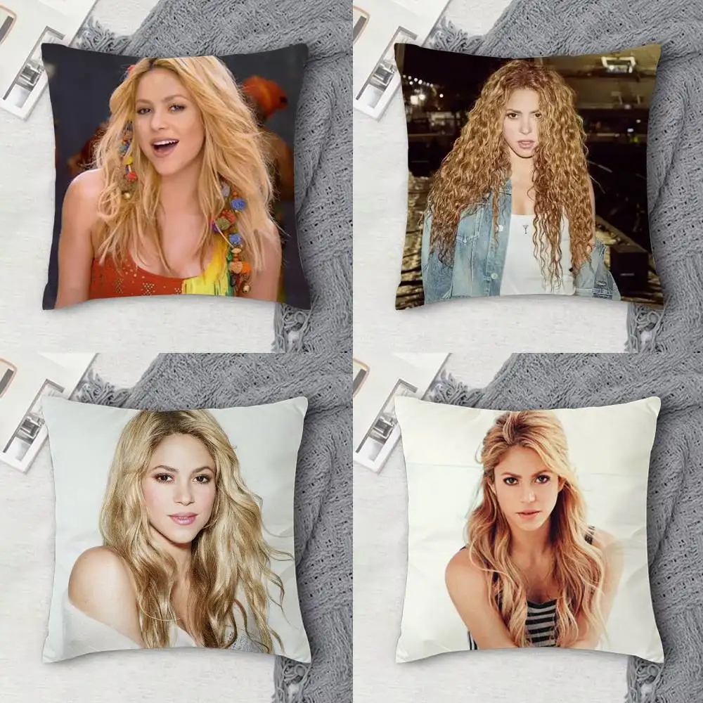 

S-Shakira Double-sided Printed Square Decorative Cushion Cover for Sofa Living Room Home Decor