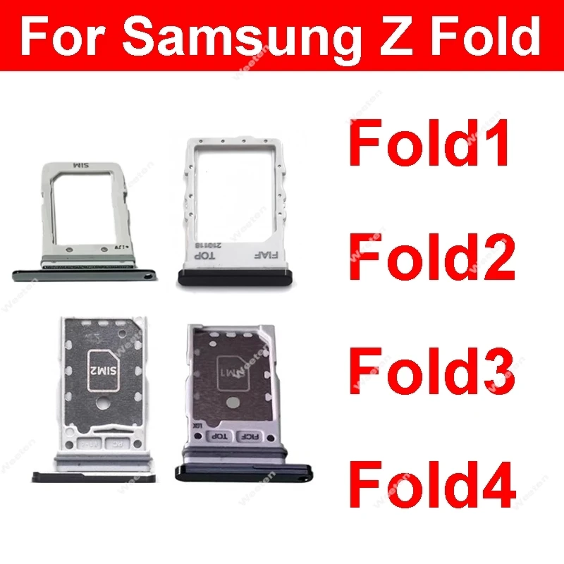 SIM Card Tray Holder For Samsung Galaxy Z Fold 1 2 3 4 Fold2 Fold3 Fold4 F9000 F9160 F9260 F9360 Sim Reader Slot Socket Adapter