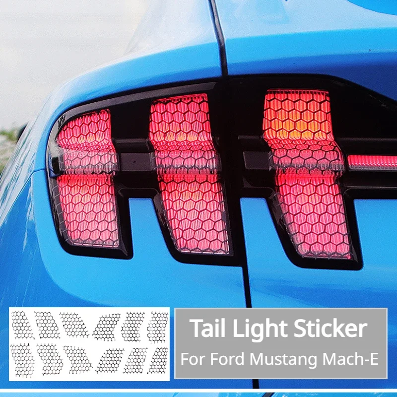 Tail Light Sticker for Ford Mustang Mach-E Electric Rear Light Honeycomb Cellular Decorative Lamp Car Modification Accessories