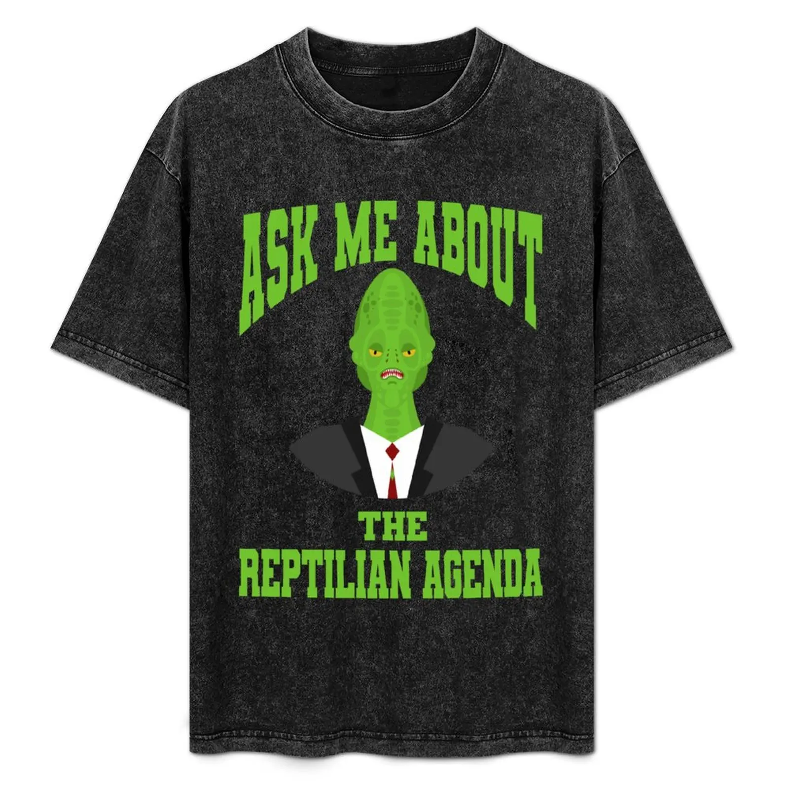 Ask Me About The Reptilian Agenda Lizard People T-Shirt anime stuff Anime t-shirt mens t shirt graphic