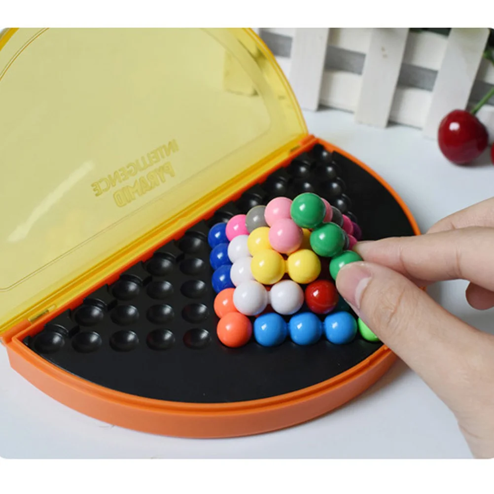 지혜 피라미드 비즈 1 세트 장난감 지능 비즈 어린이를위한 논리적 사고 게임 장난감 (오렌지) 논리적 장난감