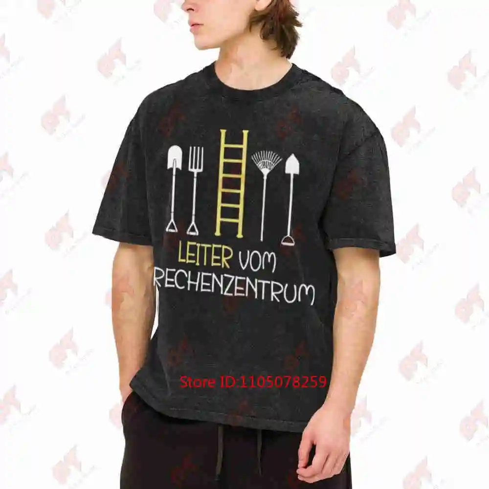 Yellow Ladder Logo Data Center Vintage Washed Tee Pure Cotton T-Shirt