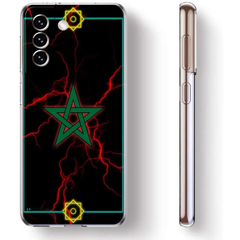 Morocco Flag Passport Phone Case For Samsung Galaxy S23 Ultra S22 5G S20 S21 FE 5G S10E S9 S8 S10 Plus Soft Silicone Clear Cover