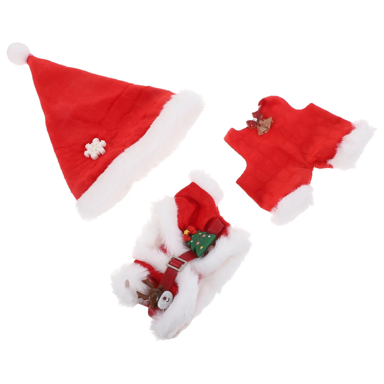 

1Set Christmas Outfit Santa Costume Red Hat Pants Top Mini Holiday Dress Up Wardrobe Accessories for Kids Winter Outfit