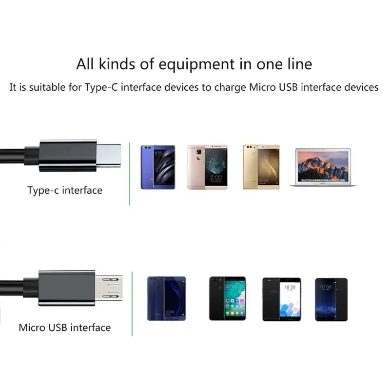 Type-C to Micro USB Cable OTG TypeC to MicroUSB Data Cable 100CM