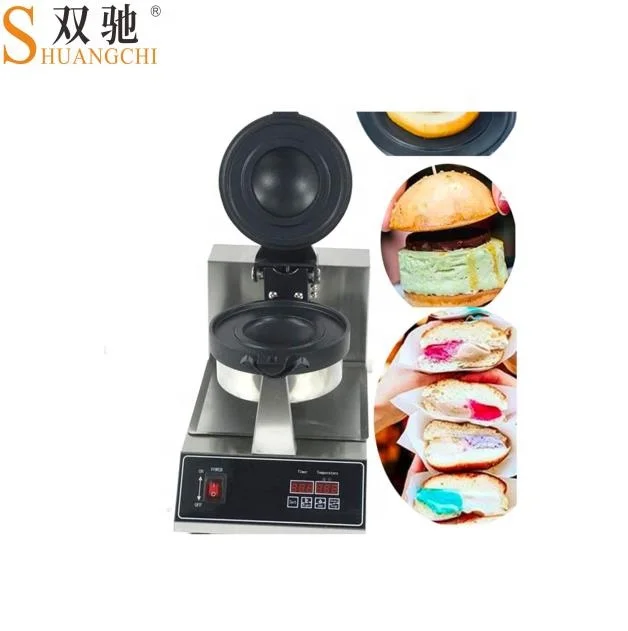 Commercial Bread Warmer Donut Panini Gelato Press Maker 220v Ice Cream Hamburger Waffle Brioche Burger Machine