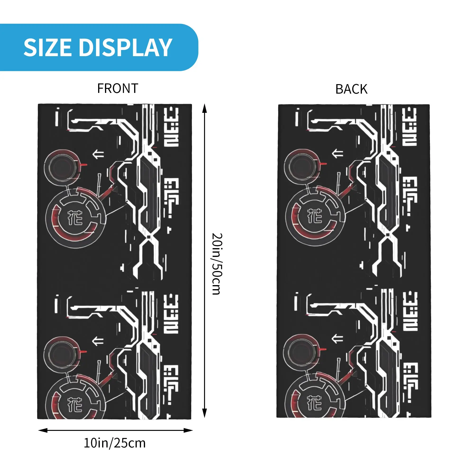 Custom Japanese Techwear Bandana Neck Gaiter for Ski Hunting Women Men Wrap Scarf Future Tech Style Balaclava Warmer