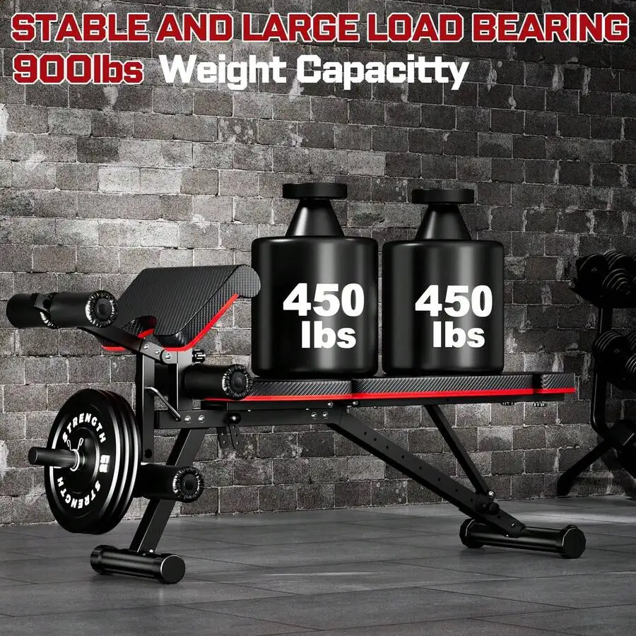 Built-In Transportation Wheel 10 Positions Adjustable Weight Bench
