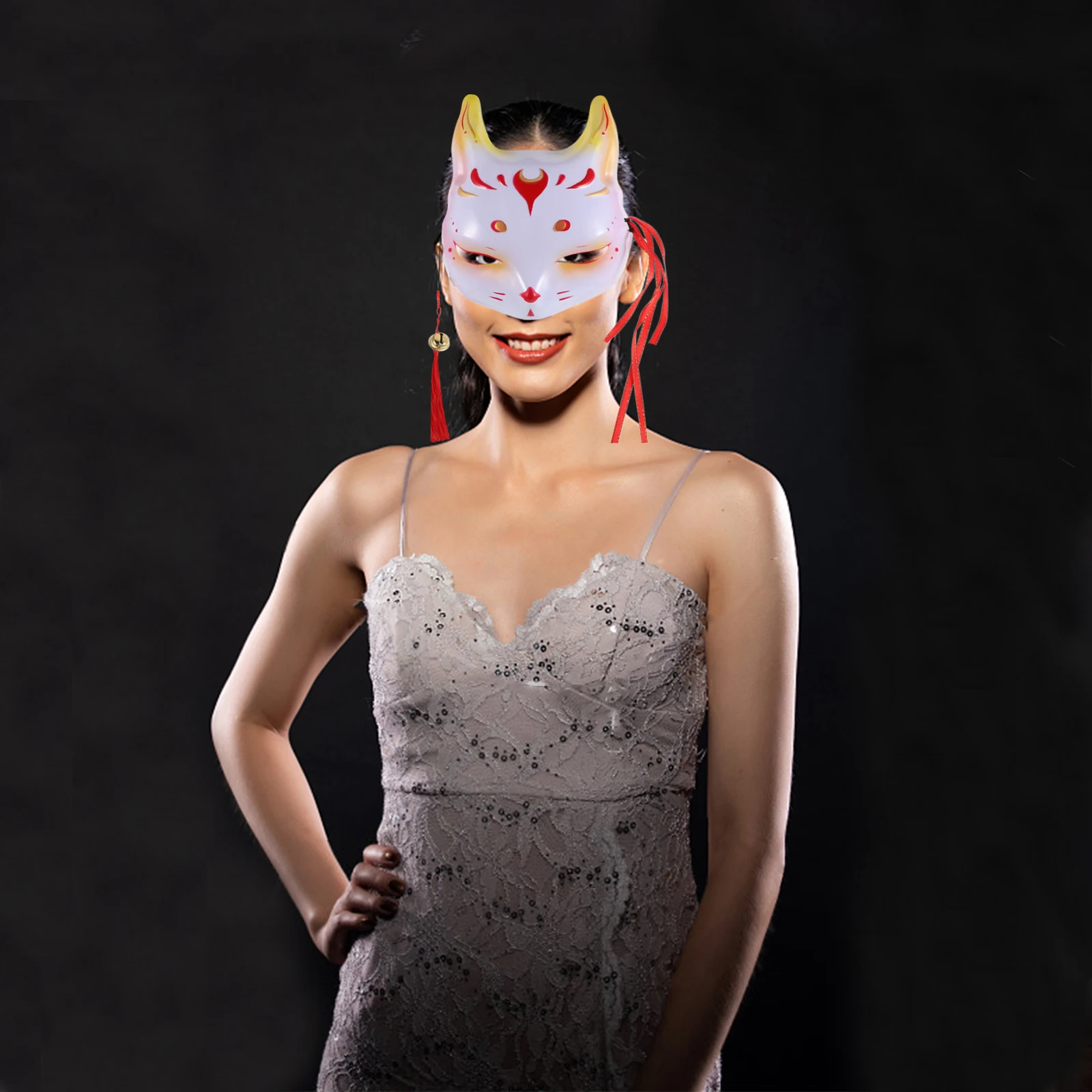 

Fox Cat Mask Half Face Novel Masks For Halloween Costume Party Carnival Masquerade Lightweight Plastic Comfortable Fit