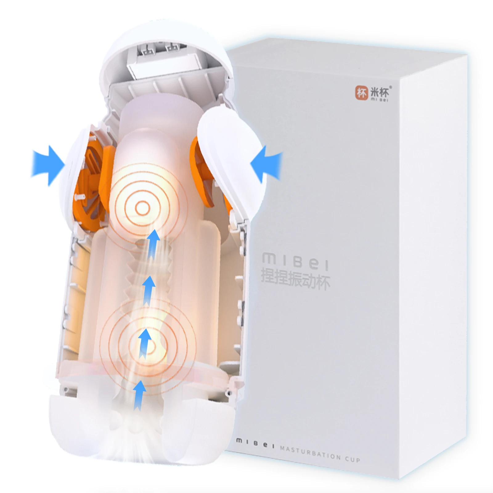 YUU Squeezable Sex Toy Electric Male Masturbator with 10 Vibration Blowjob Machine Soft Masturbation Cup Penis Training Quiet