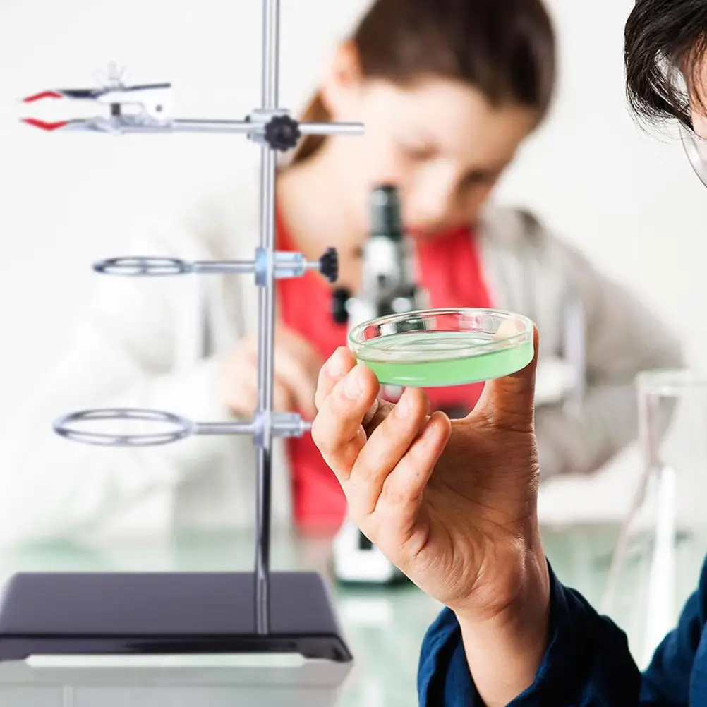 Experimental Bench Iron Stand Laboratory Flask Clamp Ring Test Tube Rack Metalware Equipment Stainless Steel Clamps