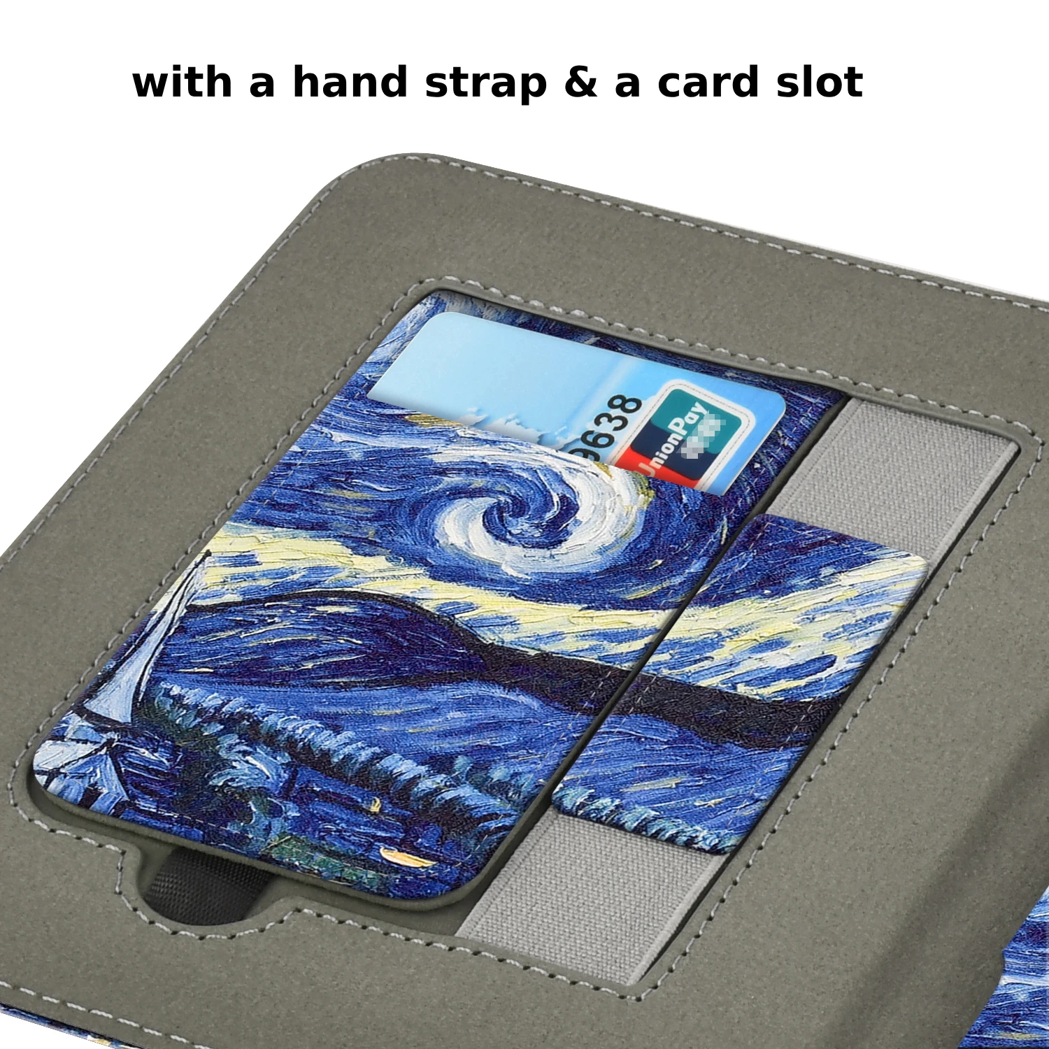 For KOBO Libra Colour/Libra 2/Libra H2O Case with Hand Strap Stand Card Slot 7 inch Leather Cover Ebook N428 N418 N873 Funda