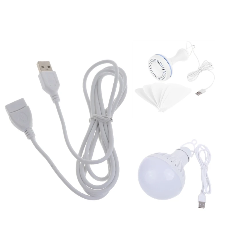 Biały przedłużacz USB przedłużający męski do żeńskiego 1.5M 5 stóp kabel do ładowania USB do wentylator USB lampy LED