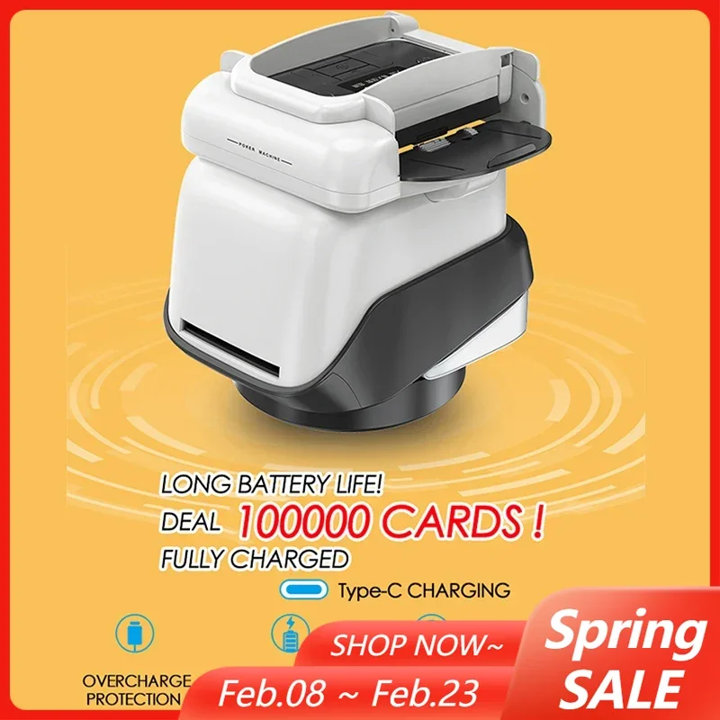 

Rechargeable Electric Automatic Card Dealer Machine 4Decks Playing Cards Shuffling Dealing Tool Camping Party Games Poker Device