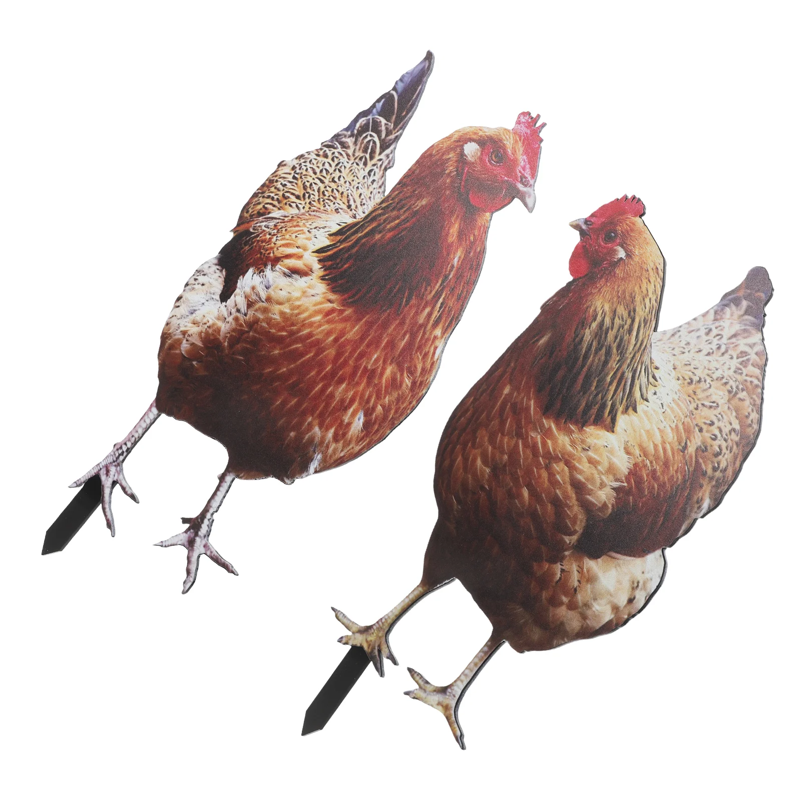 

2 Pcs Hen Garden Ornaments Outdoor Chicken Decoration Yards Stake Decorations