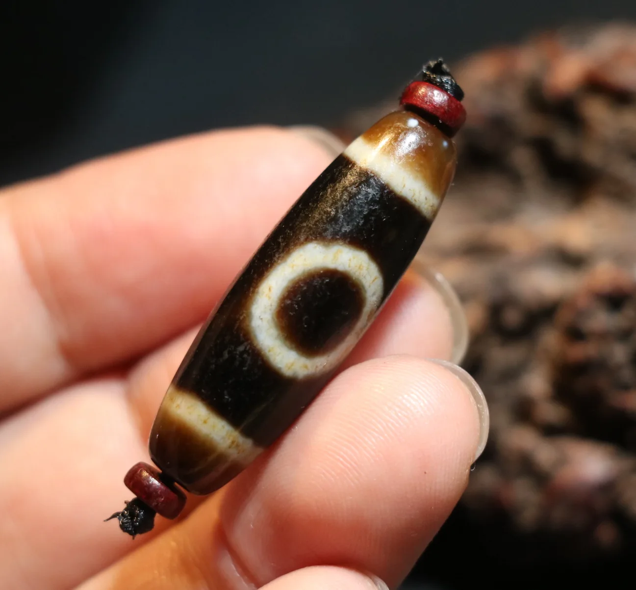 

A Magic Power Energy Tibetan Old Agate 1 Eye Wanzi Swastica Symbol dZi Bead Amulet Fit For Bracelet Talisman Treasure Timestown