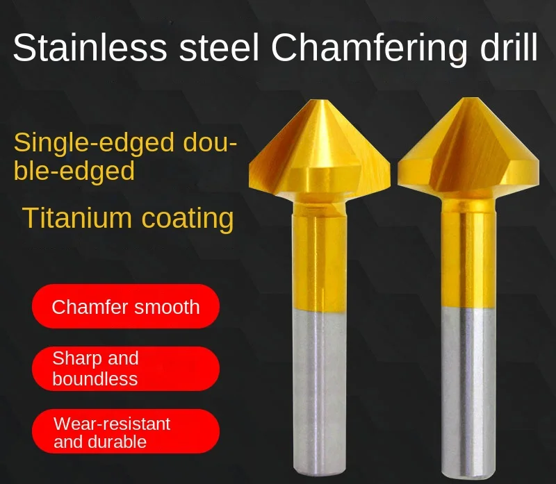 

Single-edge/Three-edge chamfering tool for cobalt-containing titanium-plated stainless steel