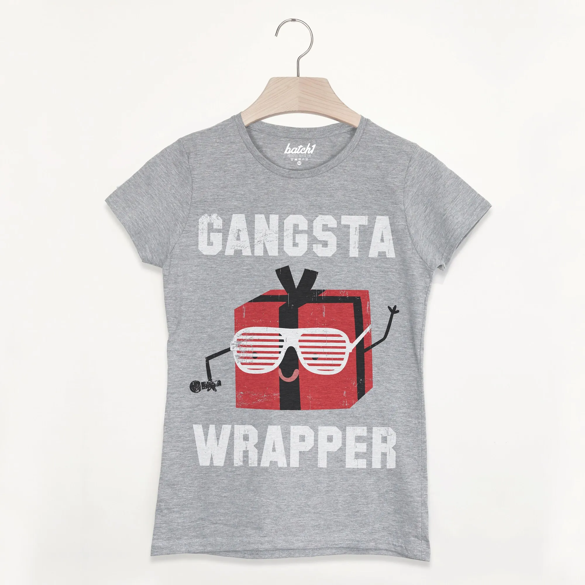 Gangsta Wrapper Women's Christmas Slogan T Shirt