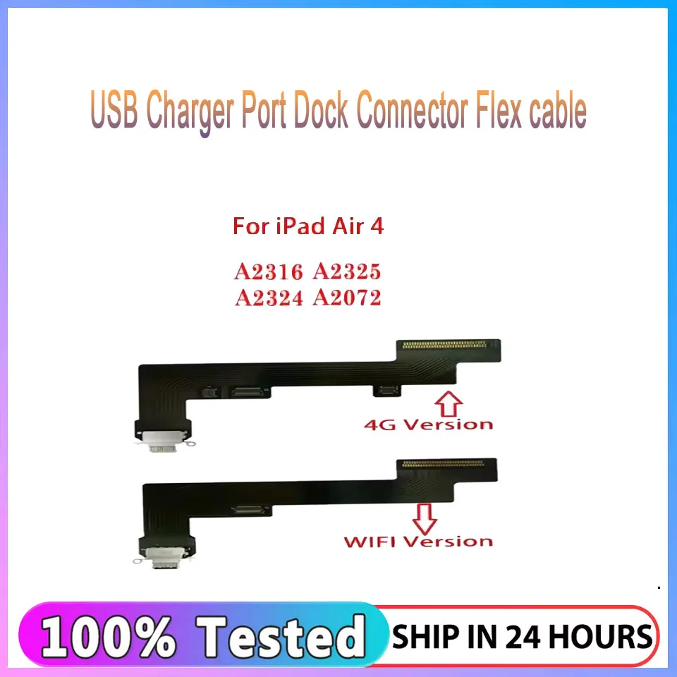 Charging Port Flex Cable For iPad Air 4 A2316 A2324 A2325 A2072 4G Wifi USB Charger Port Dock Connector Plug Socket Jack Ribbon